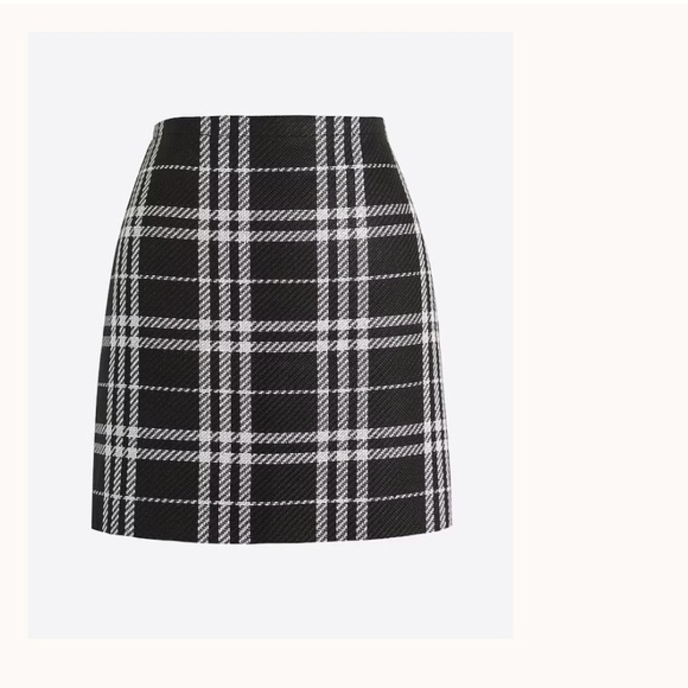 ❤️FINAL SALE❤️ J. Crew Factory Black & White Plaid Mini Skirt Size 4 Preppy